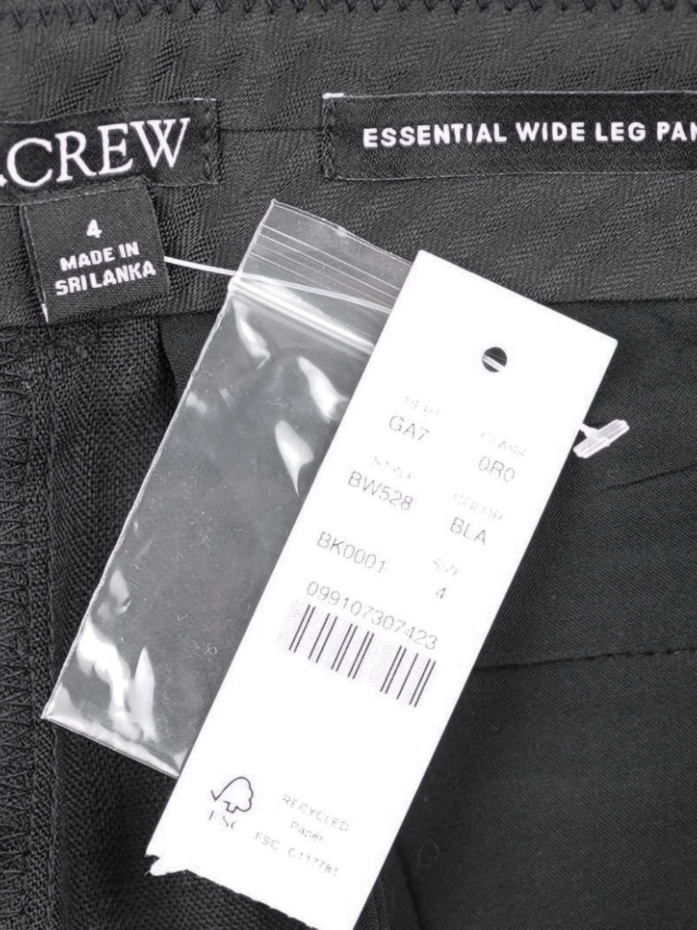 New JCREW Size 4 Wide Leg Essential Pant in Linen Black $128 BW528 - Picture 5 of 5